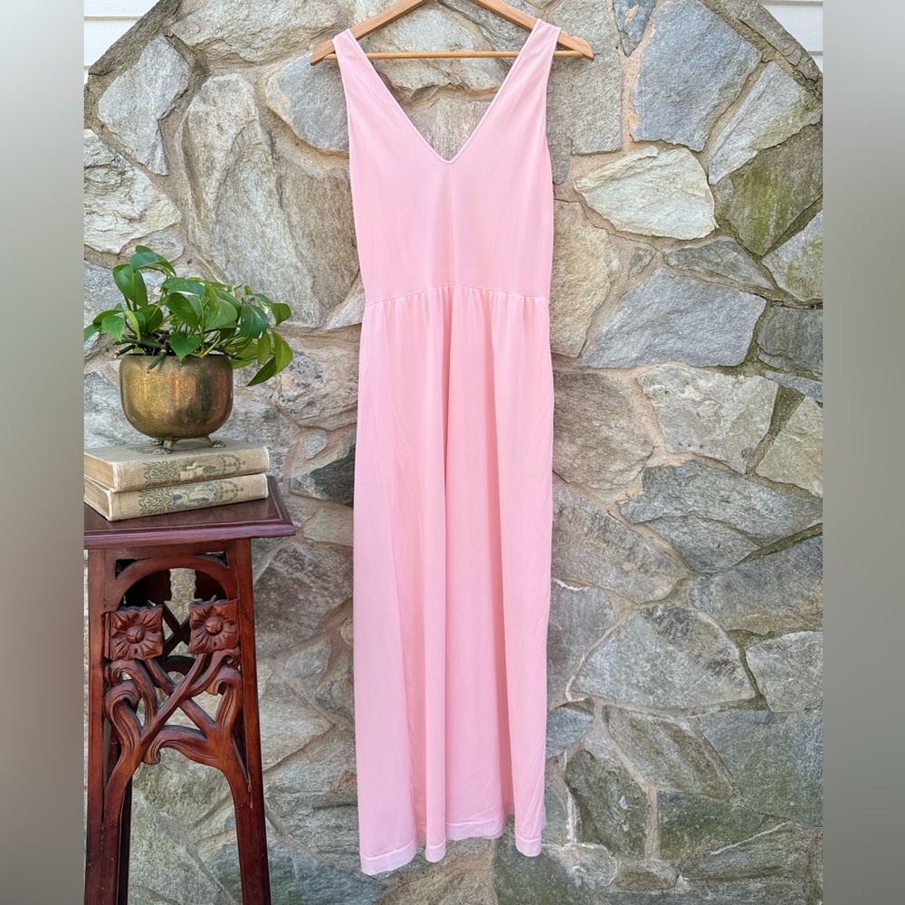 l.magnin Baby Pink Nylon Long Sleepwear Dress - Picture 7 of 8